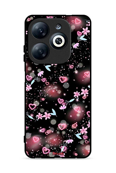 Tolwak غطاء حماية لهاتف إنفينيكس سمارت 8 4G بنقشة قلوب وأزهار صغيرة