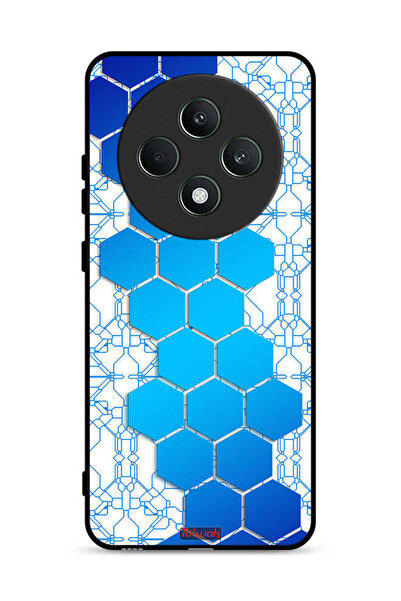 Tolwak غطاء حماية لهاتف Oppo Reno12 F 5G بنمط شبكة أيقونات سداسية الشكل