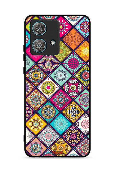 Tolwak غطاء حماية لهاتف موتورولا إيدج 40 نيو 5G بنقشة مربعات ماندالا