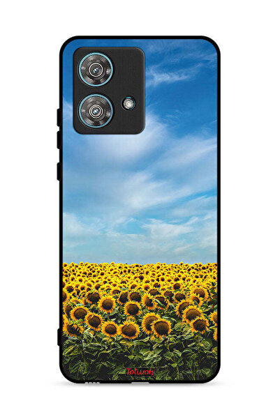 Tolwak غطاء حماية لهاتف موتورولا إيدج 40 نيو 5G بطبعة عباد الشمس تحت السماء