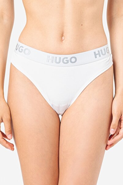 HUGO , Women's Logo Waistband Thong Sporty, White, M