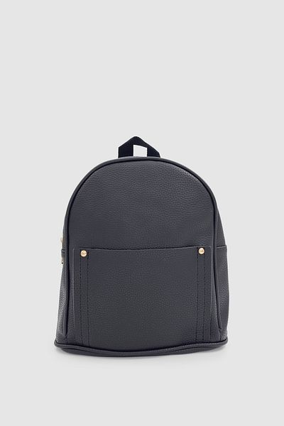 Wuclo Furne Textured Mini Backpack with External Compartment Black