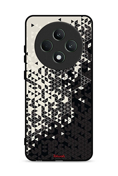 Tolwak غطاء حماية لهاتف Oppo Reno12 F 5G بنمط مثلث فني رقمي