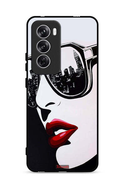 Tolwak غطاء حماية Oppo Reno12 5G بوجه فتاة فن تجريدي