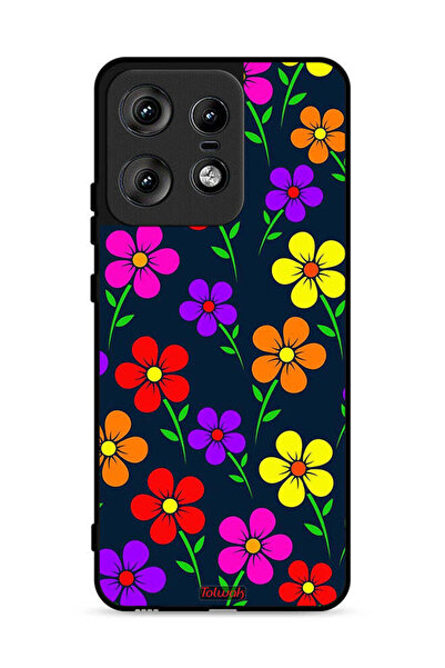 Tolwak غطاء حماية لهاتف موتورولا إيدج 50 برو 5G بنقشة زهور ملونة