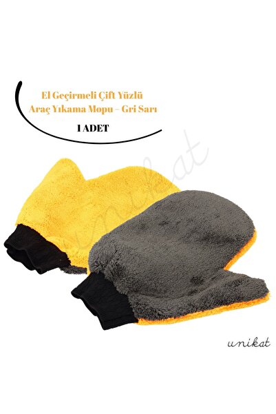 UNIKAT Mikrofiber El Geçirmeli Çift Yüzlü Araç Yıkama Mopu - 1Adet