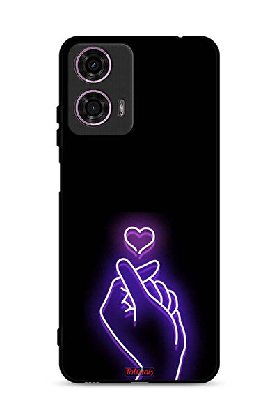 Tolwak غطاء حماية لهاتف موتورولا موتو جي 24 4G بتصميم قلب صغير