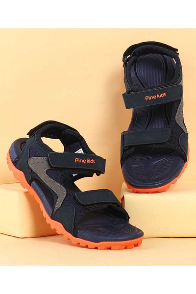 Pine kids Pine Kids Velcro Closure Sandals - Blue & Orange