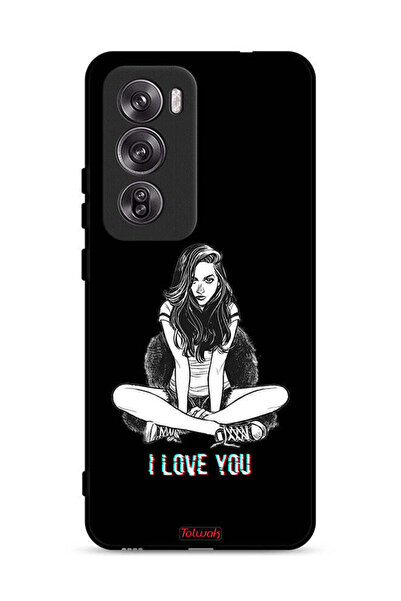 Tolwak جراب حماية لهاتف Oppo Reno12 Pro 5G برسومات I Love You