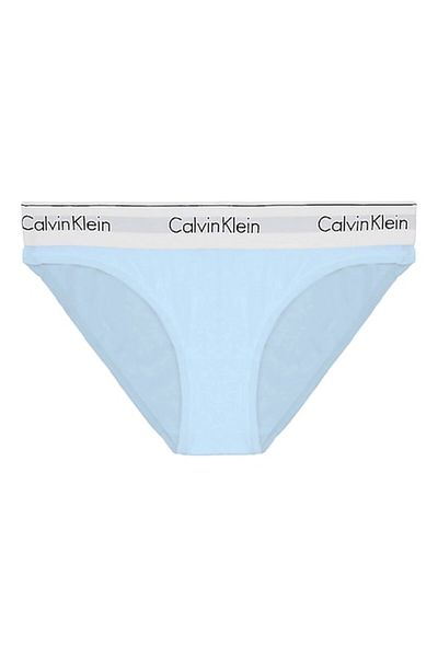 Calvin Klein , Chiloți de damă din amestec de bumbac și modal, albastru pastel, mărimea L