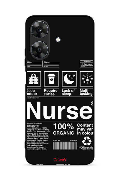 Tolwak غطاء حماية لهاتف Realme Note 60 4G، ملصق ممرضة