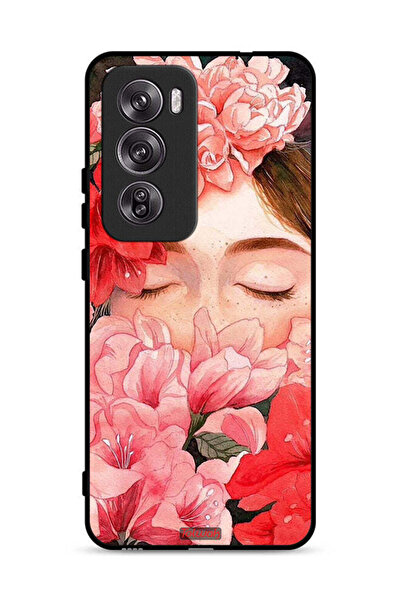 Tolwak غطاء حماية Oppo Reno12 Pro 5G بوجه فتاة مختبئة في فن الزهور