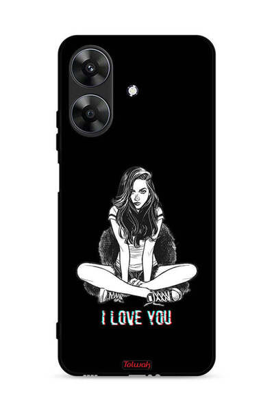 Tolwak غطاء حماية لهاتف Realme Note 60 4G برسومات "أحبك"