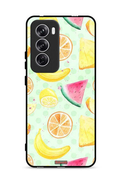 Tolwak غطاء حماية لهاتف Oppo Reno12 5G برسومات فواكه وألوان مائية