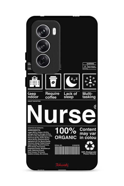 Tolwak غطاء حماية لهاتف Oppo Reno12 5G، ملصق ممرضة