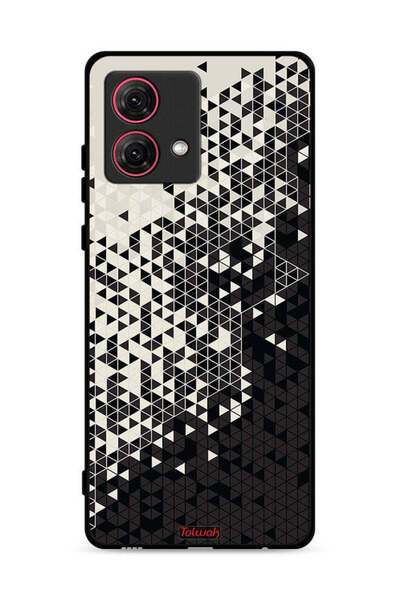 Tolwak غطاء حماية لهاتف موتورولا موتو جي 84 5 جي بنمط مثلث فني رقمي
