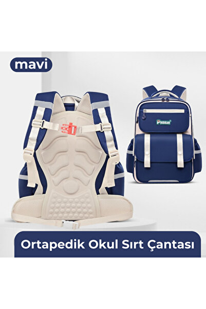 RELAXUS Su Geçirmez Ortopedik Erkek Çocuk Okul Çantası – Mavi
