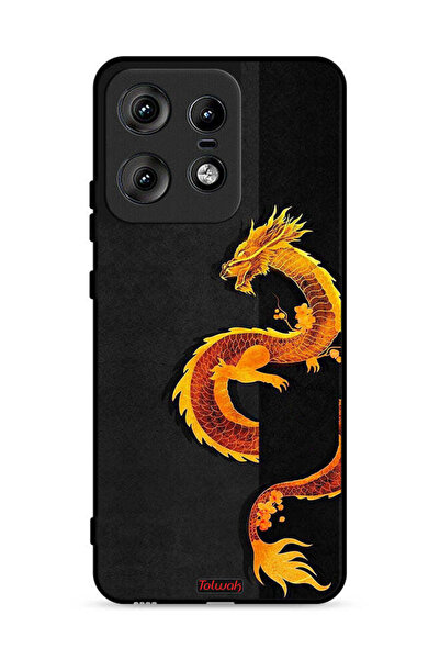 Tolwak Motorola Edge 50 Pro 5G Protective Case Cover Dragon Art
