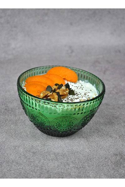 Qualitev 1Pcs 13cm Emerald Green Glass Bowl Bowl Soup Presentation Breakfast Porridge Bowl-Phoenix