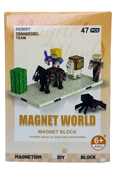 JPT Set Magnet World tip Minecraft - Desert Transport Team, 47 piese