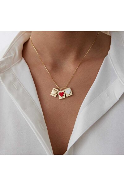 Cherry by Özkonak Kapaklı Kırmızı Kalp Kolye
