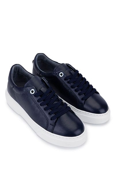 Tamer Tanca Women's Genuine Leather Navy Blue Sneakers & Sports Shoes