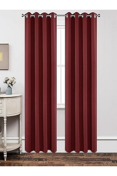 Metropolitan Concept Set of 2 full blackout curtains, worked on staple rings