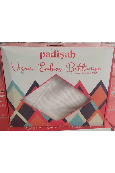 YÜNTEKS Sultan Mink Embossed Single Person Boxed Blanket 155*215 Cream