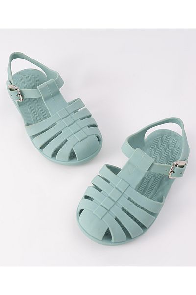 SAPS Buckle Closure Sandals - Green