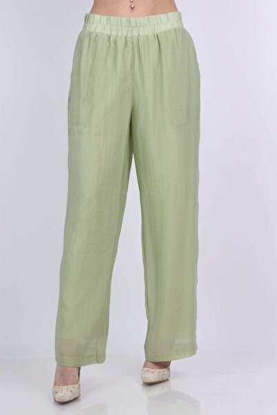 mica High-Waisted Wide-Leg Long Chiffon Pants