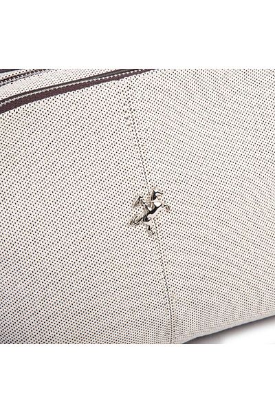 Nas Bag Γυναικεία τσάντα χιαστί πολλαπλών ματιών από καμβά καφέ άμμου