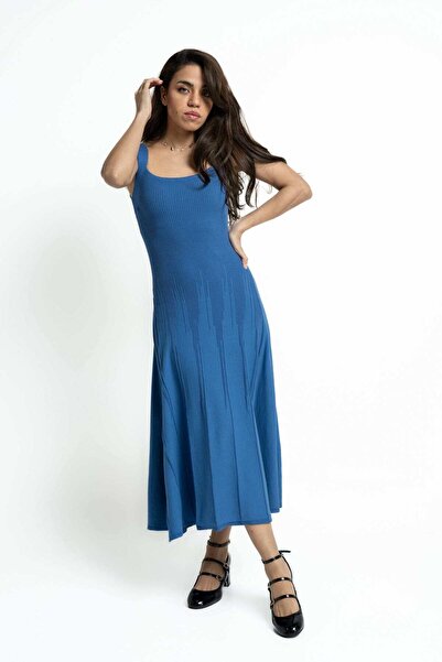 mica Solid Strap Midi Dress