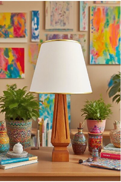571 Store F Series Wooden Leg Table Lamp Shade Fabric Headboard Night Lamp Lighting