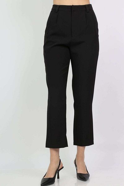 mica Women's Solid Long Zipper Formal Trousers