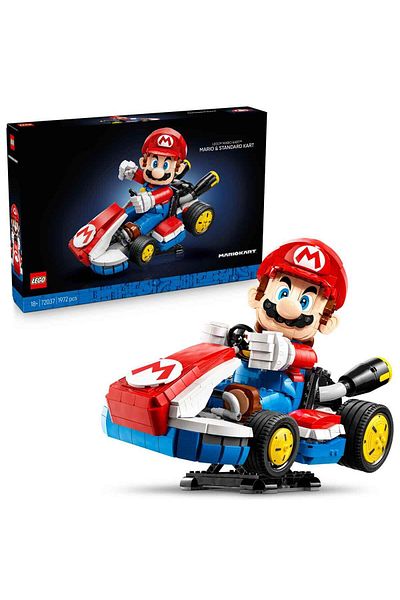 LEGO Super Mario: Mario Kart – Mario and Standard Kart 72037 - Collectible Yar for Adults