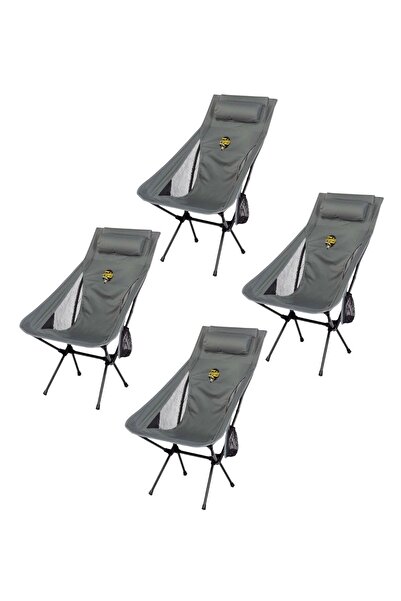 Funky Chairs Sky Ultralight Katlanabilir Kamp Sandalyesi Gri 4 Adet