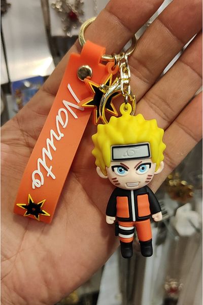 FG KONNİCHİWA سلسلة مفاتيح كرتونية لطيفة على شكل دمية سيارة وحقيبة زينة من ANIME ONE PIECE وNARUTO KEYCHAIN