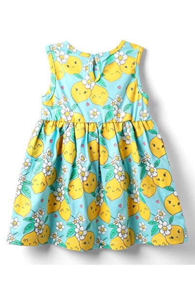 Babyhug Cotton Knit Sleeveless Frock & Bloomers With Floral Print - Light Blue