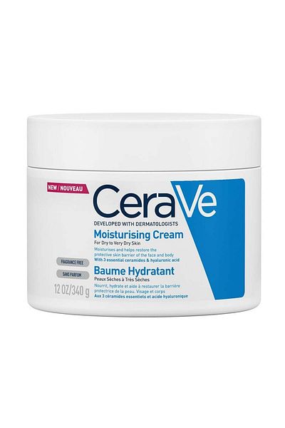 CeraVe Cremă hidratantă pentru față și corp pentru ten uscat și foarte uscat, cremă, 340 g