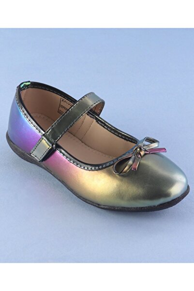 Pine kids Pine Kids Ballerinas with Velcro Closure & Bow Applique - Multi Color