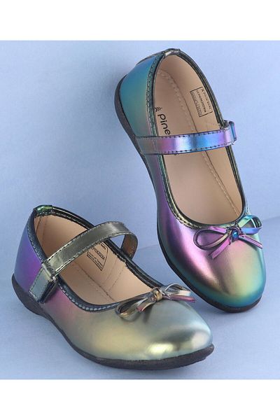 Pine kids Pine Kids Ballerinas with Velcro Closure & Bow Applique - Multi Color
