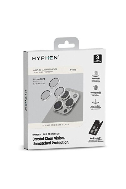 HYPHEN Camera Lens Protector for iPhone 16 Pro/Pro Max with Self Installation...