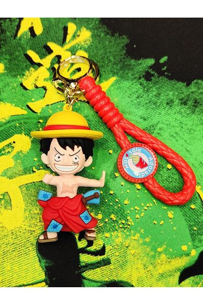FG KONNİCHİWA سلسلة مفاتيح كرتونية لطيفة على شكل دمية سيارة وحقيبة زينة من ANIME ONE PIECE وNARUTO KEYCHAIN
