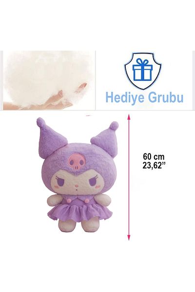 Tıfıl Toys Sanrio Kuromi Purple Color 60 cm Figure Plush Toy - Large Size Plush Toy Tgs-P202582