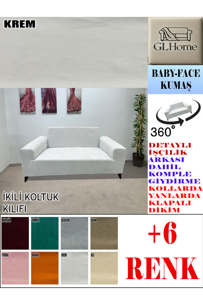 Home BABY FACE KUMAŞ ÇİFT KİŞİLİK KOMPLE GİYDİRME 2'Lİ KANEPE, BOHEM,PORTO, v...