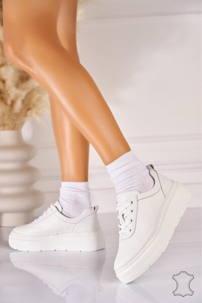 Joana Λευκά δερμάτινα αθλητικά παπούτσια Breanna