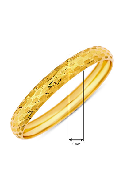 Yenigün Kuyumculuk Hediyelik Yatırımlık Baklava Işıltılı (5 gr) Altın Bilezik-10 mm Genişlik