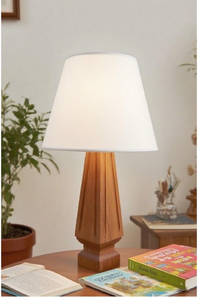 571 Store F Series Wooden Leg Table Lamp Shade Fabric Headboard Night Lamp Lighting