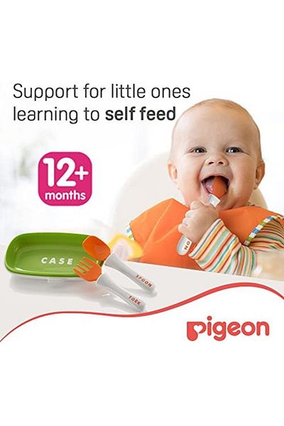Pigeon Spoon and Fork Set with Travel Case, Multicolor