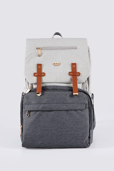 WALKWAY 51768 Waterproof Mother Bag Beige-Grey Backpack Ccs